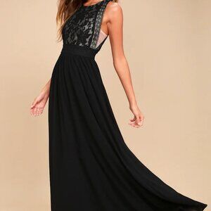 Lulus Forever and Always Black Maxi Dress
